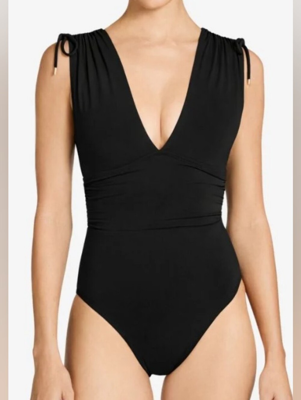 Robin Piccone Aubrey V-Neck One-Piece Swimsuit